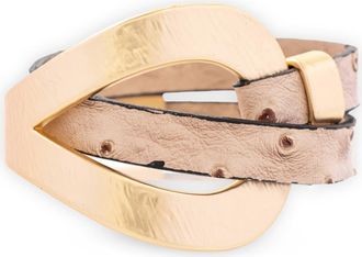 Saachi Gold Accent Leather Wrap Bracelet in Beige at Nordstrom Rack