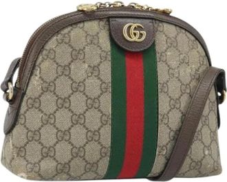 Gucci Pre-owned Cross Body Bags, female, Multicolor, Size: ONE SIZE Pre-owned Vintage Canvas Shoulder Bag