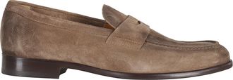 Doucal's Brown Penny Rubber-Sole Suede Loafers