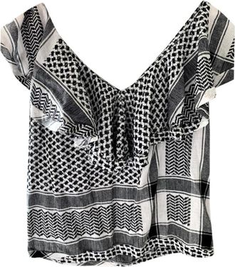 Cecile Cecilie Copenhagen Black & White Cotton Top Size S