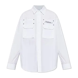 Off-white Casual Shirts, male, White, Size: XL Shirt with pockets