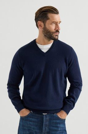 Brunello Cucinelli Cashmere sweater in Navy Blue at Nordstrom, Size 56 It