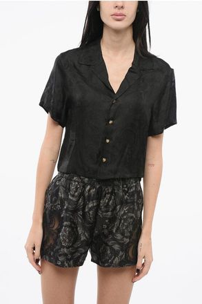 Versace Satin Pyjama Top with Barocco Motif size M