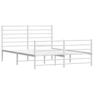 Berkfield Home Metal Bed Frame with Headboard & Footboard White 160x200 cm