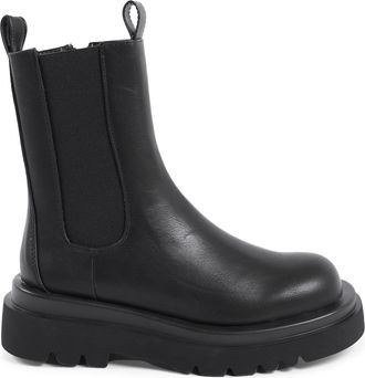 19V69 Womens Ankle Boot Black Leather - Size UK 8