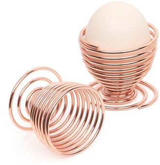 OEM Trixes 2 Portauova In Oro Rosa - Spirali In Acciaio - Utensili Da Cucina Moderni