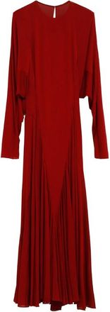 Alaia Pleated Long-sleeve Maxi Dress