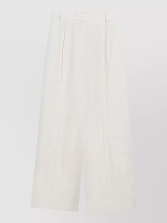 Loro Piana wide leg trousers pleated front belt loops