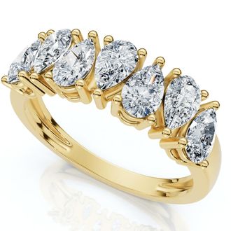 Pompeii3 1 1/5Ct Pear Shape Diamond Wedding Anniversary Ring 14k Gold Lab Grown EF/VS