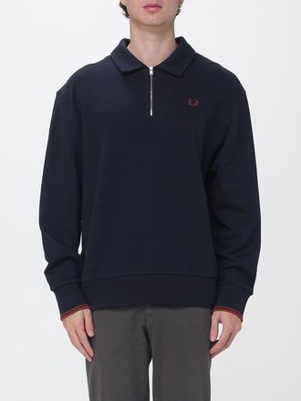 Fred Perry Half-Zip Polo Style Cotton Sweatshirt