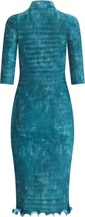 Fendi pleated faded midi dress - women - Polyester/Mother of Pearl - 40 - Blue