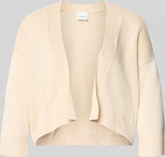 Comma Strickjacke aus Lyocell-Baumwoll-Mix in offener Passform in Sand, Gr&ouml;&szlig;e M