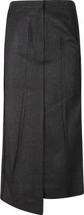 Victoria Beckham Pressed Tailored Asymmetrical Midi Skirt