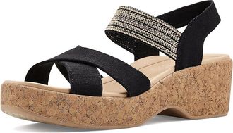 Life Stride Verity Slingback Sandals Womens Wedge Shoes Black : 8.5 W (C), Synthetic
