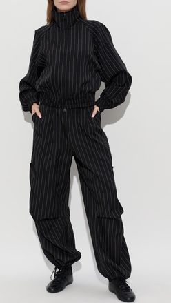 Yohji Yamamoto Pinstripe Trousers, Womens, Black