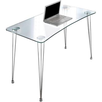 Oresteluchetta Scrivania in vetro temprato trasparente cm H.74 x L.120 x P.60