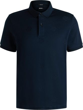 HUGO BOSS Mens C-prout 109 Polo Shirt Dark Blue Cotton - Size X-Large
