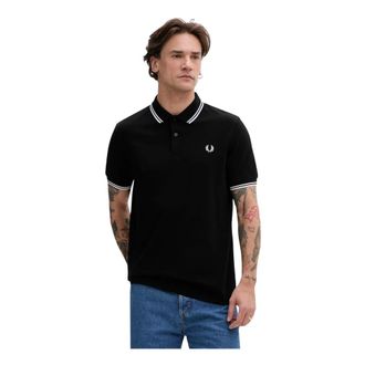 Fred Perry Hombre, Camisetas, Negro, Talla: L