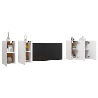 Berkfield Home TV Cabinets 4 pcs White 30.5x30x60 cm Engineered Wood