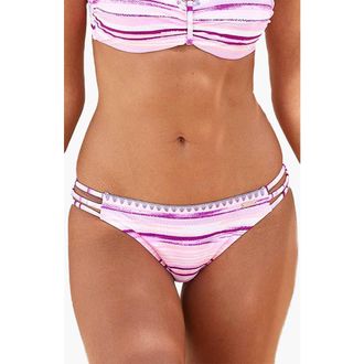 Lascana Womens Printed Strappy Classic Bikini Bottom in Rose Multi at Nordstrom, Size 10