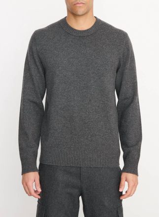 Vince Long Sleeve Crewneck Sweater In Charcoal
