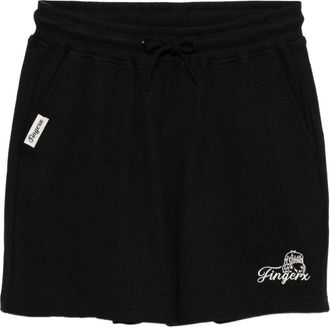 Fingercroxx Shorts con logo ricamato - Nero