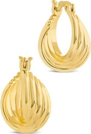 Sterling Forever Brigitta Woven Twist Hoop Earrings in Gold at Nordstrom Rack