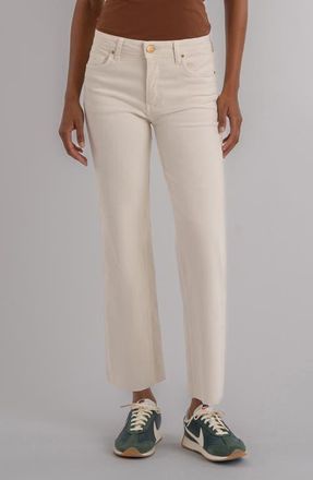 Kut from the Kloth Kelsey Raw Hem Kick Flare Jeans in Ecru at Nordstrom, Size 14