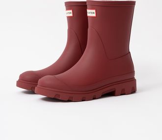 Hunter Unisex Downpour Boot in Dark Red Rubber - Size UK 7