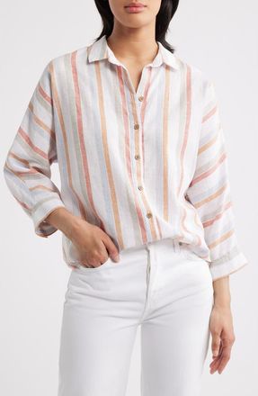 Beach Lunch Lounge Wesley Linen & Cotton Shirt in Candy Swirl at Nordstrom, Size X-Small