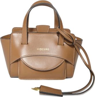 Hidesins Borsa mini XS in pelle con battente - Marrone