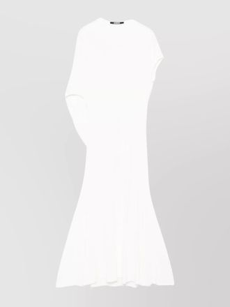 Jacquemus open back crew neck short sleeve midi dress