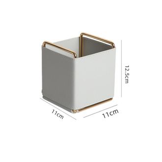 OEM Bonita Caja De Almacenamiento Para Material De Arte, Un Accesorio De Oficina Cl&aacute;sico Hecho De Cuero Sint&eacute;tico Pu De Color Liso, Que Puede Guardar Pinc