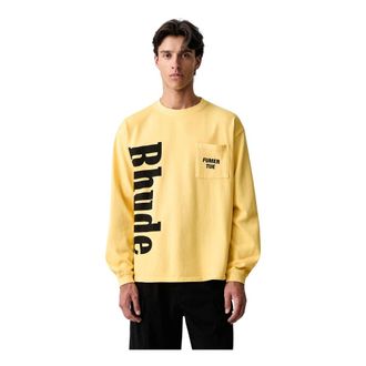 Rhude Maglia a maniche lunghe Rhpf26Tt14012 - - Sweatshirts & Hoodies - Uomo - Giallo - M
