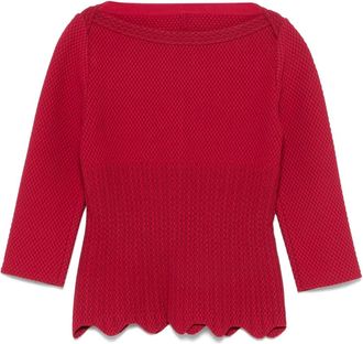 Alaia Top con peplum anni 2000 - Rosso