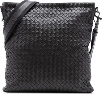 Bottega Veneta Womens Pre-owned Nappa Intrecciato Vn Crossbody - Black Leather - One Size