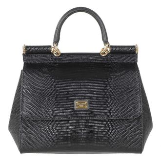 Dolce & Gabbana Handbags, female, Black, Size: ONE SIZE Small Sicily Handbag