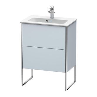 Duravit Duravit Xsquare Mueble De Cocina Compacto Vertical 61,0x38,8 Cm, 2 Cajones, Para Lavabo Me De Starck 234263, Color (frente/cuerpo): Laca De Seda Azul 