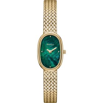 Breda Jane Tethered Mesh Strap Watch, 18mm x 25mm in Emerald at Nordstrom