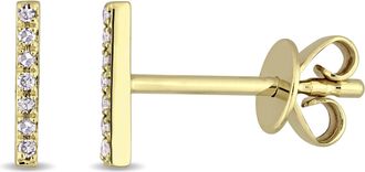 Mimi & Max Diamond Bar Earrings in 14K Yellow Gold