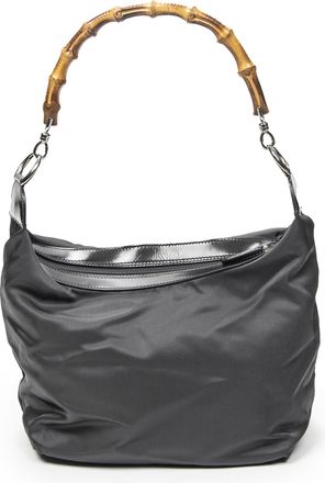 Gucci Pre-owned Womens Bamboo Zip Hobo Shoulder Bag - Grey - One Size