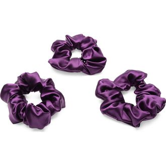 Blissy 3-Pack Silk Scrunchies in Royal Purple at Nordstrom