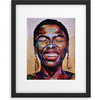 Deny Designs Celebrate Life Framed Art Print in Black Frame at Nordstrom, Size 18X24