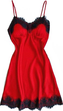 Generic Nightdress Underwear Sleepwear Lingerie Women Robe Lace Dress Nightwear Exotic Dresses (Red, XXL)
