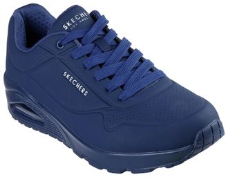 Skechers Sneaker SKECHERS Uno - Stand on Air, Herren, Gr. 45, blau (dunkelblau), Lederimitat, Schuhe Sneaker, Freizeitschuh, Halbschuh, Schn&uuml;rschuh mit Air-Coo