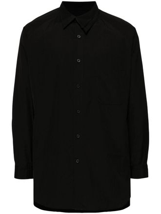Yohji Yamamoto Camicia con colletto asimmetrico - Nero