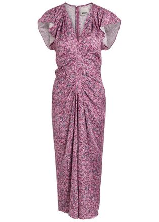 Isabel Marant Lindsay Floral-print Woven Midi Dress - Pink - 40 (UK12 / M)