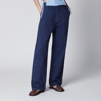 Miu Miu Ink-colored gabardine trousers