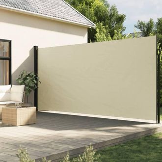 Berkfield Home Retractable Side Awning Cream 220x500 cm