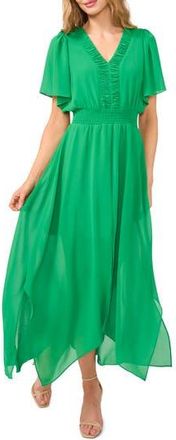 CeCe by Cynthia Steffe Handkerchief Hem Maxi Dress in Medium Green at Nordstrom Rack, Size X-Large